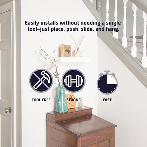 High & Mighty Modern Floating Shelf Holds up to 25lbs Easy Tool-Free Dry Wall Installation in Kuwait