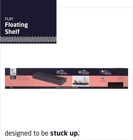 High & Mighty Modern Floating Shelf Holds up to 25lbs Easy Tool-Free Dry Wall Installation in Kuwait