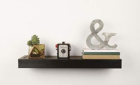 HIGH & MIGHTY 515664 Decorative 36" Floating Shelf Holds up to 25lbs, Easy Tool-Free Dry Wall Installation, Flat, eCommerce Packaging, Black in Kuwait