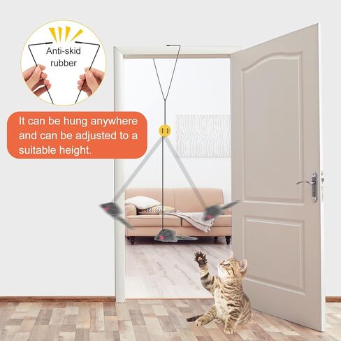 FRIUSATE Folded Cat Tubes Cat Tunnel Bed Collapsible Cat Tunnel with Bell Cat Teaser Triangular Hook Spring Colorful Mouse, Cat Tunnels for Indoor Cats in Kuwait