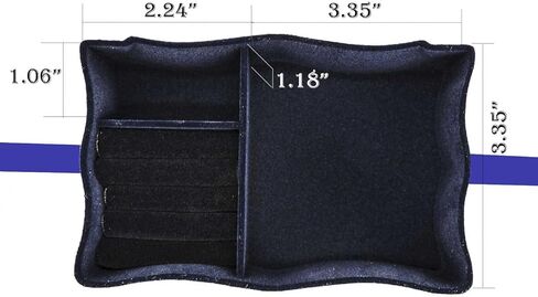 AVESON Luxury Vintage Rectangle Metal Alloy Jewelry Box Trinket Organizer Storage Box with Rose Pattern for Women, Girls, Two-Layer Design, Gold & Blue, Large in Kuwait