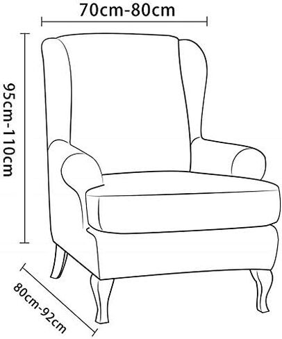 Ebeta مطاطا تمتد الجناح الخلفي كرسي أريكة الغلاف 2 قطعة تمتد غطاء أريكة الأثاث حامي الأريكة لينة مع أسفل مرنة (الأزرق الداكن) in Kuwait