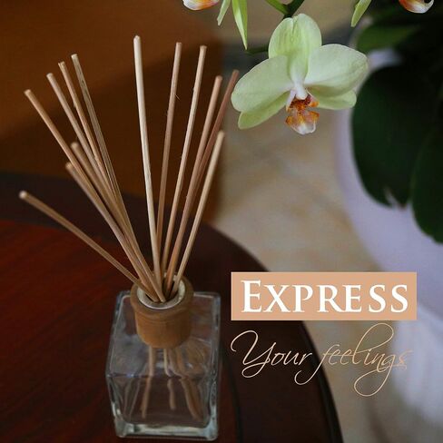 PEFSO - 60 PCS Reed Diffuser Sticks, Set of Natural Rattan Sticks, Refill Replacement for Fiber Reed Diffuser Stick, for Essential Oil Diffuser Refills (White/10.3"x2.1"x0.7") in Saudi Arabia