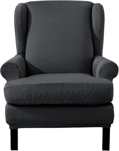 Ebeta مطاطا تمتد الجناح الخلفي كرسي أريكة الغلاف 2 قطعة تمتد غطاء أريكة الأثاث حامي الأريكة لينة مع أسفل مرنة (الأزرق الداكن) in Kuwait