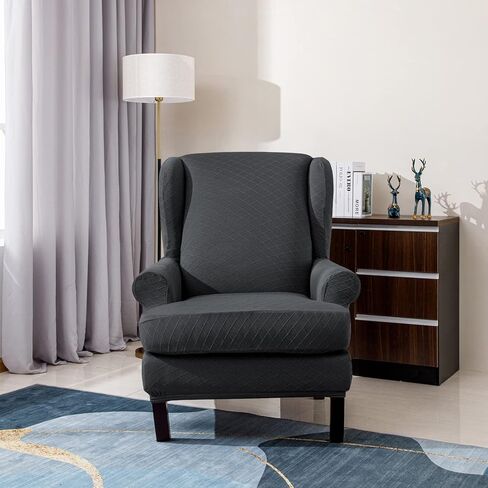 Ebeta مطاطا تمتد الجناح الخلفي كرسي أريكة الغلاف 2 قطعة تمتد غطاء أريكة الأثاث حامي الأريكة لينة مع أسفل مرنة (الأزرق الداكن) in Kuwait