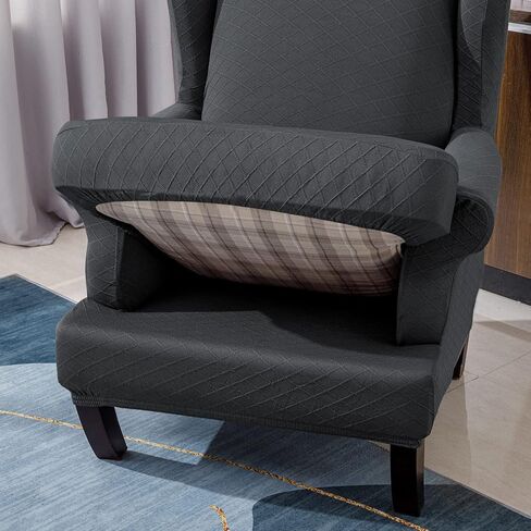 Ebeta مطاطا تمتد الجناح الخلفي كرسي أريكة الغلاف 2 قطعة تمتد غطاء أريكة الأثاث حامي الأريكة لينة مع أسفل مرنة (الأزرق الداكن) in Kuwait