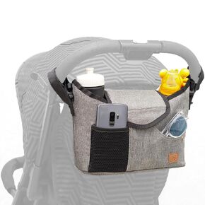 Stroller Organizer, Large Capacity Stroller Caddy with 600D Durable Fabric, Stroller Organizer with Cup Holder and Shoulder Strap for Carrying Diapers, Keys and Accessories (12.9 x 4.7 x 7.87 Inch) in Saudi Arabia
