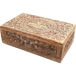 ARTISENIA Father's Day Gifts Tree of Life Mango Wood Keepsake Box Jewellery with Inner Velvet Chest Organizer Tarot Card Decks Unique Gift Ideas for Women Small in Saudi Arabia