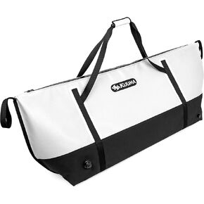 Kuuma Heavy Duty 240 Quart Insulated Fish Bag with Drain Plug - Keeps Your Fish Cool and Fresh (50186), White/Black in Kuwait
