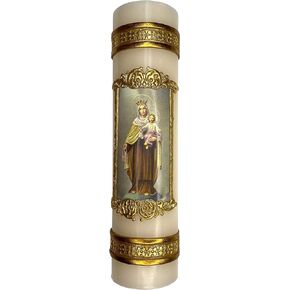 Our Lady of Mount Carmel Virgin Mary Candle Carmelite Carmelitas Cirio Vela de La Virgen del Carmen