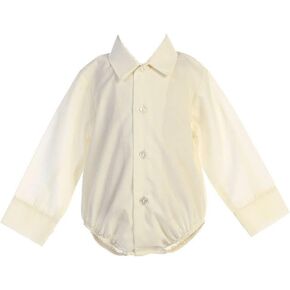 صُنع في الولايات المتحدة الأمريكية - بدلة أطفال بيضاء بأزرار لأعلى - قميص Camisa Blanca Bebe - قميص رسمي بياقة in Kuwait
