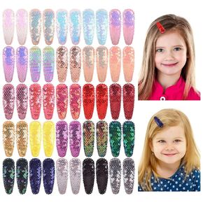 العنوان: مشابك شعر انزوني 50 قطعة 25 لونًا في أزواج لامعة لامعة من الترتر مشابك الشعر اكسسوارات DIY للأطفال البنات الصغار والمراهقين in Kuwait