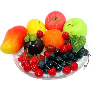 19 قطعة من الفاكهة المزيفة من HEJKFVCL، فاكهة بلاستيكية، 1: 1 نسخة من الفاكهة الاصطناعية، لتزيين حفلات المنزل والمطبخ in Kuwait