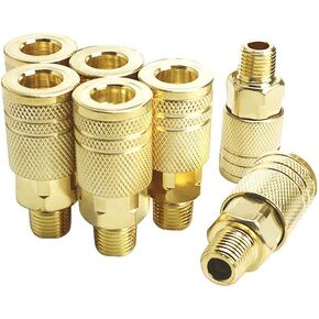 مجموعة مقرنة هواء أنثى من Grehge eces، خيط NPT مقاس 1/4 بوصة وحجم الجسم، أداة هواء سريعة التوصيل، مقرنة صناعية من النوع M مع لمسة نهائية من النحاس لفصل خرطوم الهواء بسرعة وأمان in Kuwait