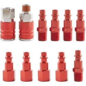 اكس انش اس بي تركيبات خرطوم الهواء، 12 قطعة ملحقات ضاغط الهواء، 1/4 انش ان بي تي سريعة التوصيل ومجموعة التوصيل، نوع I/M - نوع صناعي عالمي AMT in Kuwait