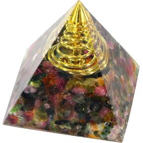 مولد طاقة إيجابية على شكل هرم كريستالي من Yatming، حجر الزبرجد الأورجونيت لتزيين المنزل للتأمل وتمثال شفاء الريكي in Kuwait