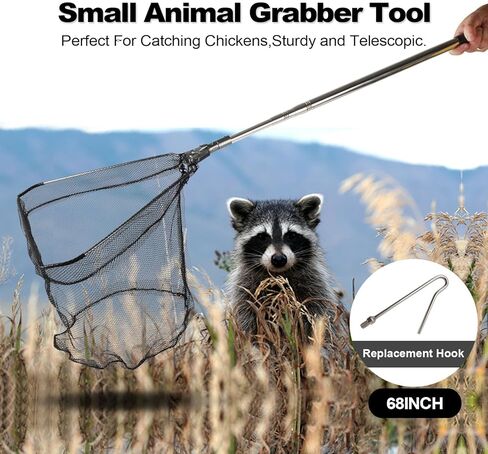 سماركي شبكة صيد الدجاج، عمود خطاف قابل للسحب لامساك الدجاج، ادوات مزرعة الدواجن للديك الرومي والبط والطيور والطيور والاسماك والحيوانات الصغيرة in Kuwait