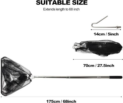 سماركي شبكة صيد الدجاج، عمود خطاف قابل للسحب لامساك الدجاج، ادوات مزرعة الدواجن للديك الرومي والبط والطيور والطيور والاسماك والحيوانات الصغيرة in Kuwait