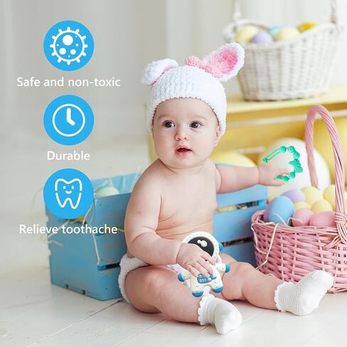Silicone Teething Toys for Infant Toddler,Relief Soothe Babies Gums Set,BPA Free Freezable Dishwasher and Refrigerator Safe,Silicone Teething Toys for Babies 3 6 12 Months (215MM*25mm) in Saudi Arabia