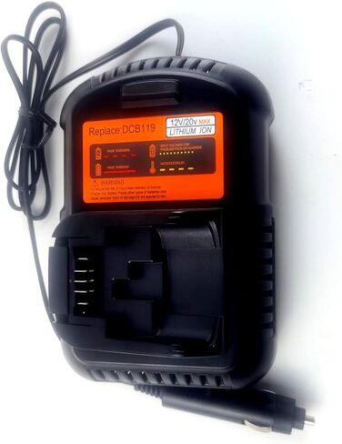 ANOITD DCB119 شاحن بطارية السيارة استبدال لشاحن سيارة Dewalt 12V/20V MAX، لبطارية Dewalt 12V 20V Li-ion DCB201 DCB202 DCB203 DCB204 DCB205 DCB206 DCB127 DCB123 DCB121 DCB606 DCB609 DCB612 in Kuwait