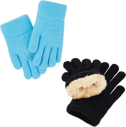 Durio Winter Kids Warm Gloves Girls Boys Thermal Knitted Gloves Toddler Gloves for Cold Weather Thicken Fleece Lined Mittens in Saudi Arabia