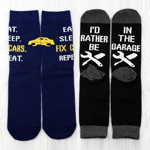 MBMSO Auto Mechanic Socks Gift Funny Car Mechanic Gifts Eat Sleep Fix Cars Repeat in Saudi Arabia