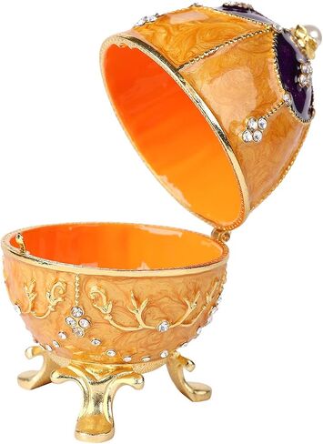 QIFU Hand Painted Pink Easter Egg Figurine Trinket Box Hinged, Unique Gift for Family(QF5821) in Saudi Arabia
