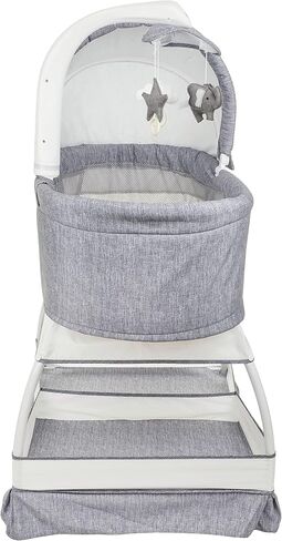 Baby Sweetli Nurture Infant Bassinet Bedside Crib Sleeper with Electric Mobile, Room Temperature and Humidity Indicator, Feeding Reminder, Night-Light, and Vibration (Grey Melange) in Kuwait