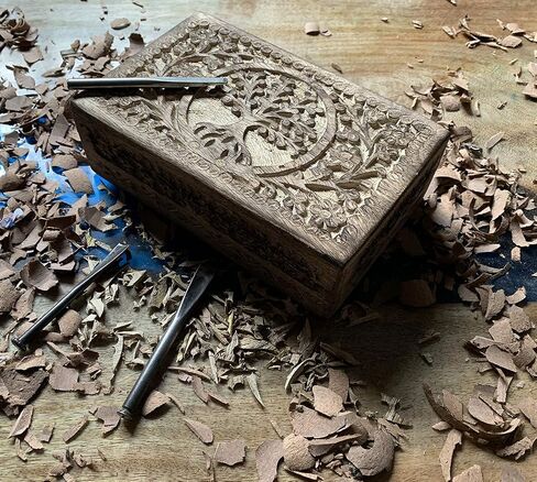 ARTISENIA Father's Day Gifts Tree of Life Mango Wood Keepsake Box Jewellery with Inner Velvet Chest Organizer Tarot Card Decks Unique Gift Ideas for Women Small in Saudi Arabia