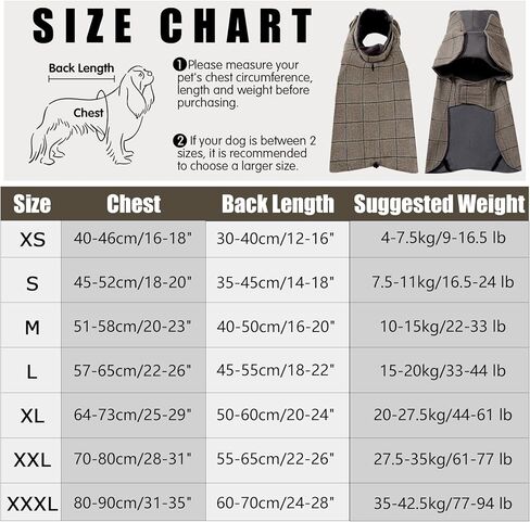 Dotoner Warm Dog Coat Windproof Dog Suit British Style Dog Jacket Dog Winter Coat with High Collar Large Dog Clothes Thickened Dog Coat Cold Weather Coats for Small Medium Large Dogs in Kuwait
