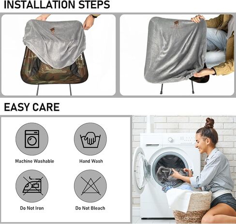 غطاء كرسي تخييم دافئ محمول من GEERTOP بساط مقعد خفيف الوزن لمعظم الكراسي القابلة للطي المدمجة في الهواء الطلق in Kuwait