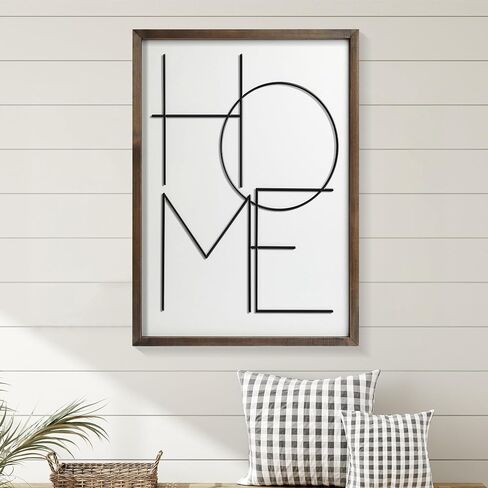 Framed 3D Home Wall Art Signs Farmhouse Love Signs Above Bed Wall Decors Wall Art for Rustic Home Decor Bedroom Living Room Wood Signs in Kuwait