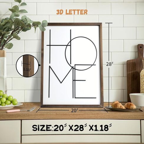 Framed 3D Home Wall Art Signs Farmhouse Love Signs Above Bed Wall Decors Wall Art for Rustic Home Decor Bedroom Living Room Wood Signs in Kuwait
