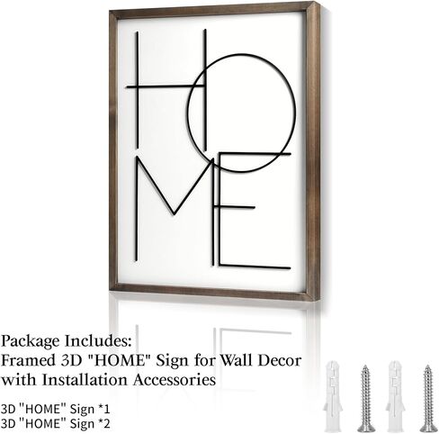 Framed 3D Home Wall Art Signs Farmhouse Love Signs Above Bed Wall Decors Wall Art for Rustic Home Decor Bedroom Living Room Wood Signs in Kuwait