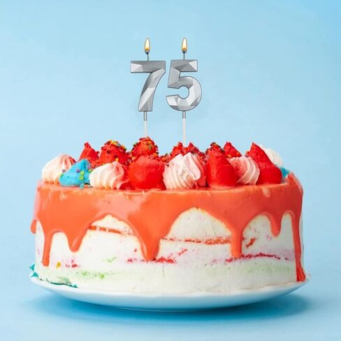 شموع عيد الميلاد الخامس عشر والحادي والخمسين للكيك، رقم فضي 15 51 شمعة ثلاثية الأبعاد على شكل ألماس مستلزمات حفلات أعياد الميلاد للفتيات والفتيان والنساء والرجال in Kuwait