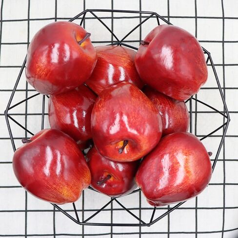 6 قطع من WJboand 6 قطع من التفاح الاصطناعي محاكاة فاكهة نابضة بالحياة ديكور واقعي لحفلات الزفاف وحفلات الزفاف والمطبخ والتصوير الفوتوغرافي لتزيين المنزل in Kuwait