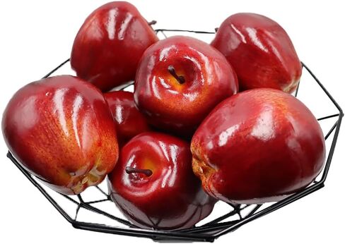 6 قطع من WJboand 6 قطع من التفاح الاصطناعي محاكاة فاكهة نابضة بالحياة ديكور واقعي لحفلات الزفاف وحفلات الزفاف والمطبخ والتصوير الفوتوغرافي لتزيين المنزل in Kuwait