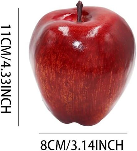 6 قطع من WJboand 6 قطع من التفاح الاصطناعي محاكاة فاكهة نابضة بالحياة ديكور واقعي لحفلات الزفاف وحفلات الزفاف والمطبخ والتصوير الفوتوغرافي لتزيين المنزل in Kuwait