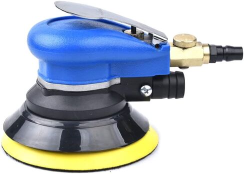 ماكينة سنفرة مدارية مقاس 5 بوصات، ماكينة سنفرة النخيل، ماكينة سنفرة يدوية، ماكينة سنفرة الهواء Zikepa مع وسادة خطاف وحلقة + موصل سريع 1/4 NPT لتلميع المعادن بالشمع وطحن النجارة in Kuwait