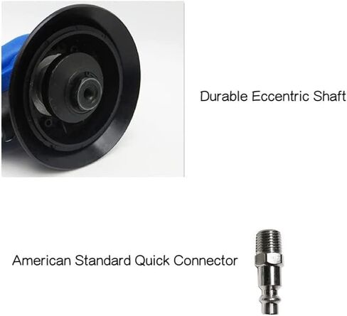 ماكينة سنفرة مدارية مقاس 5 بوصات، ماكينة سنفرة النخيل، ماكينة سنفرة يدوية، ماكينة سنفرة الهواء Zikepa مع وسادة خطاف وحلقة + موصل سريع 1/4 NPT لتلميع المعادن بالشمع وطحن النجارة in Kuwait