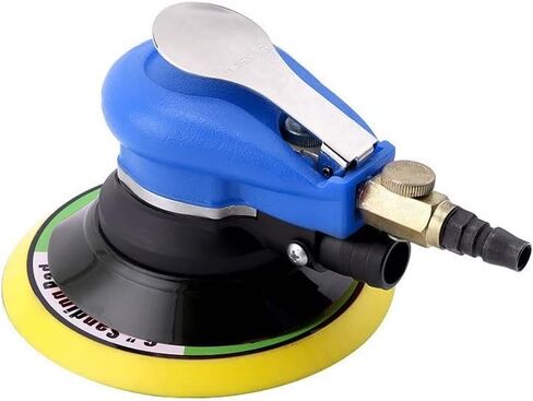 ماكينة سنفرة مدارية مقاس 5 بوصات، ماكينة سنفرة النخيل، ماكينة سنفرة يدوية، ماكينة سنفرة الهواء Zikepa مع وسادة خطاف وحلقة + موصل سريع 1/4 NPT لتلميع المعادن بالشمع وطحن النجارة in Kuwait