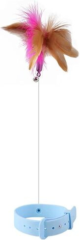 Cat Feather Toy, Cat Collar Toy with Feathers and Bell, cat Wand Toys for Indoor Cats to Grip Multipurpose Relief Pressure Playing Interactive in Saudi Arabia