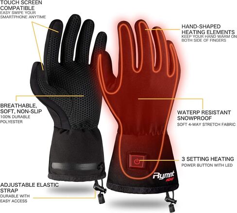 RYMNT Heated Gloves Liners for Men Women,Rechargeable Electric Heating Gloves with 2500mAH Battery,Touchscreen,Hand Warmers Great for Snow Winter Ski Cycling Hunting,Arthritis Hands in Kuwait