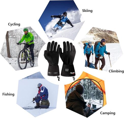 RYMNT Heated Gloves Liners for Men Women,Rechargeable Electric Heating Gloves with 2500mAH Battery,Touchscreen,Hand Warmers Great for Snow Winter Ski Cycling Hunting,Arthritis Hands in Kuwait