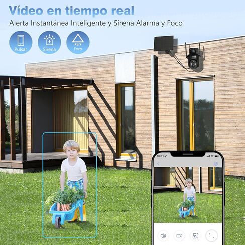 Xega WiFi Solar Security Camera, HD PTZ Wireless Outdoor IP Camera Surveillance Rechargeable Battery with Solar Panel, IR Night Vision, 2-Way Audio, PIR Motion Detection, IP66 Waterproof, 2.4GHz in Saudi Arabia