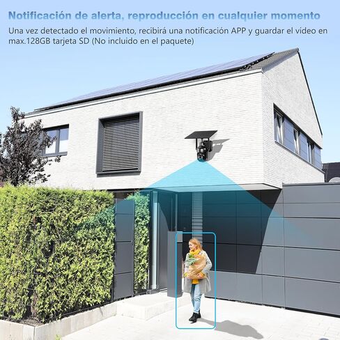 Xega WiFi Solar Security Camera, HD PTZ Wireless Outdoor IP Camera Surveillance Rechargeable Battery with Solar Panel, IR Night Vision, 2-Way Audio, PIR Motion Detection, IP66 Waterproof, 2.4GHz in Saudi Arabia