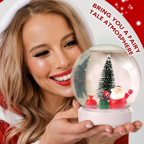Xinnun 48 Pcs 3.9 Inch Christmas Plastic Snow Globes Kit Including16 Artificial Mini Christmas Trees 16 Mini Resin Christmas Ornaments 16 DIY Snow Globe with Screw off Cap Miniature Pendant Decoration in Kuwait