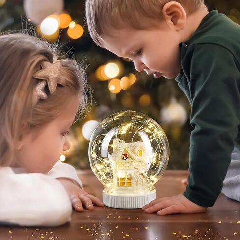 6 قطع من كرة الثلج DIY من كاسيات، كرات كبيرة من البلاستيك الشفاف مع غطاء لولبي وثلج مزيف للحرف اليدوية لتزيين عيد الميلاد (حجم متنوع) in Kuwait