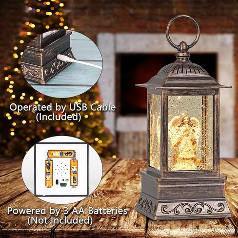 كرة ثلج عيد الميلاد، كرة ثلج ملائكة مضاءة مع الموسيقى، فانوس زينة عيد الميلاد الموسيقي الذي يعمل باليو اس بي والبطارية، هدية ديكور عيد الميلاد in Kuwait