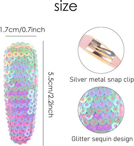 العنوان: مشابك شعر انزوني 50 قطعة 25 لونًا في أزواج لامعة لامعة من الترتر مشابك الشعر اكسسوارات DIY للأطفال البنات الصغار والمراهقين in Kuwait